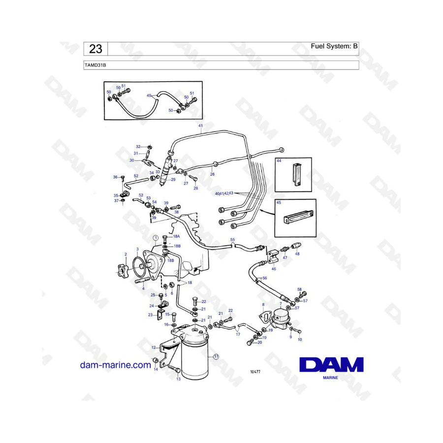 Volvo Penta TAMD31 - Fuel system: B