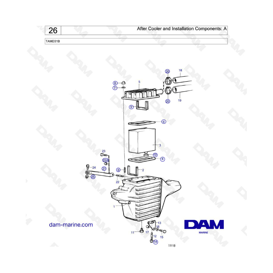 Volvo Penta TAMD31 - After cooler & installation components