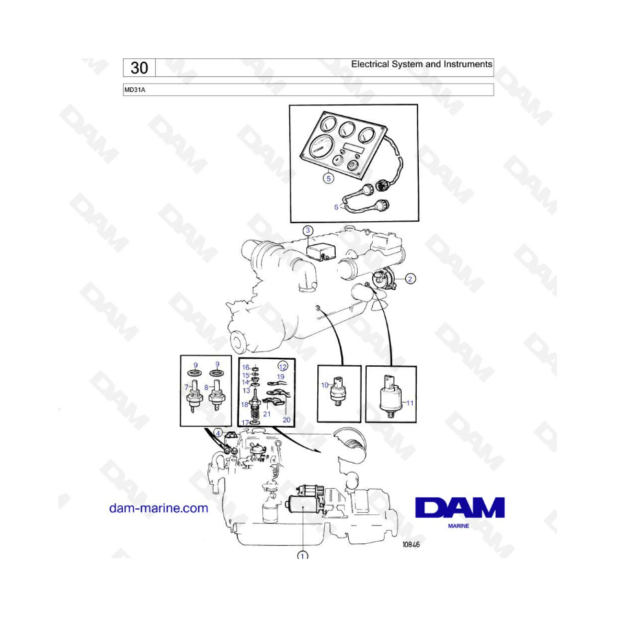 Volvo Penta MD31 - Sistema eléctrico e instrumentos