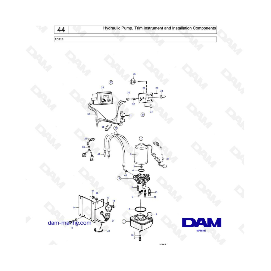 Volvo Penta AD31 - Hydraulic pump, trim instrument & installation components