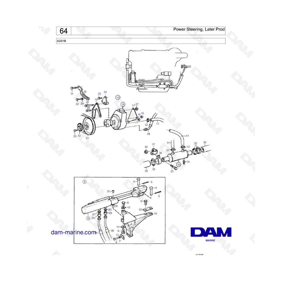 Volvo Penta AD31 - Dirección asistida, producción posterior