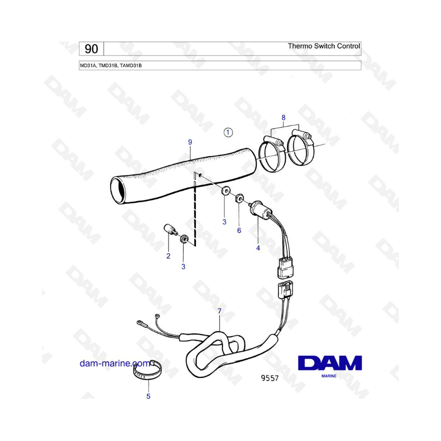 Volvo Penta MD31 / TMD31 / TAMD31 - Control interruptor térmico