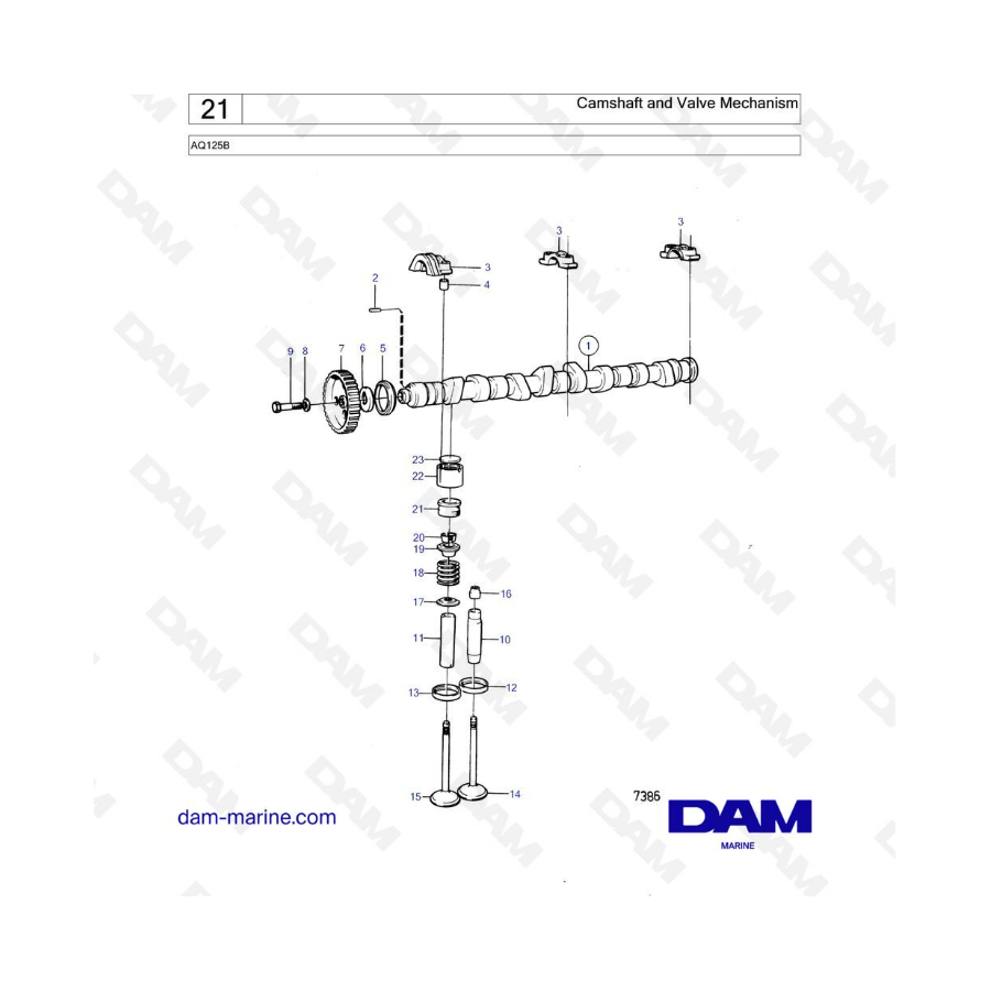 Volvo Penta AQ125 - Camshaft & valve mechanism