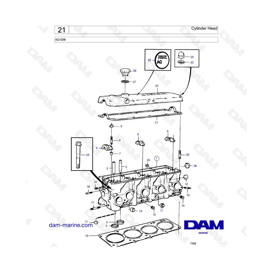 Volvo Penta AQ125 - Cylinder head