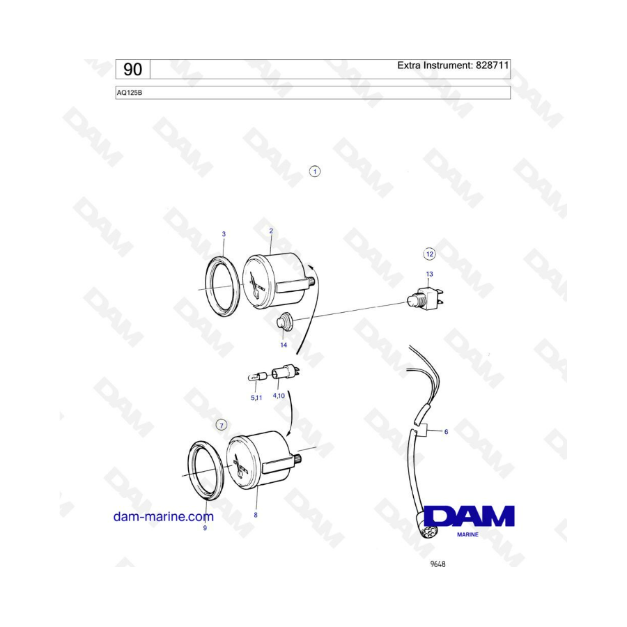 Volvo Penta AQ125 - Extra instrument