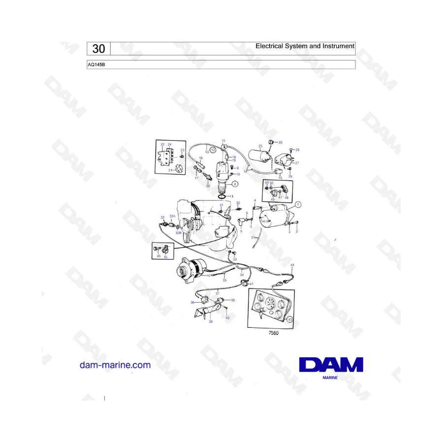 Volvo Penta AQ145 - Sistema eléctrico e instrumentos