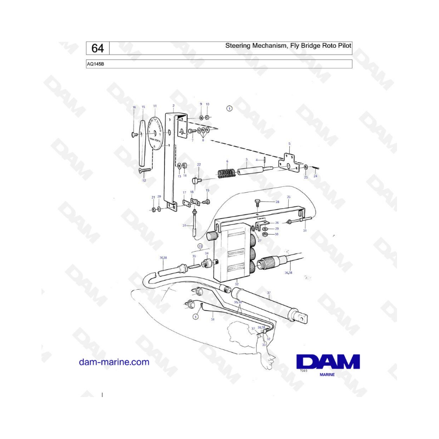 Volvo Penta AQ145 - Fly bridge roto pilot