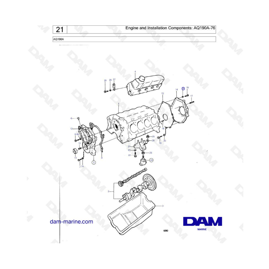 Volvo Penta MD6 - Motor y componentes de instalación