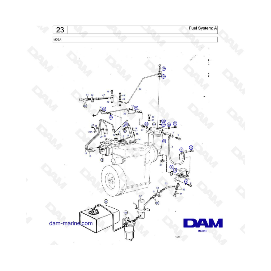 Volvo Penta MD6 - Fuel system 