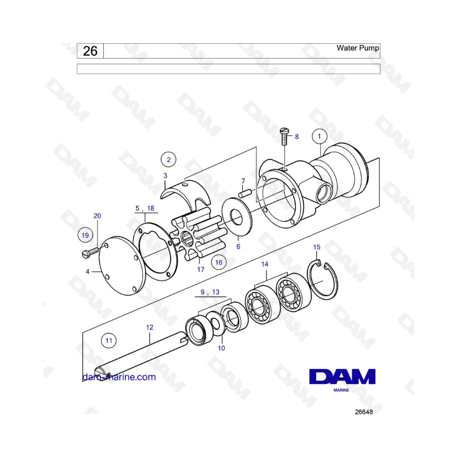 Volvo Penta MD6 - Bomba de agua