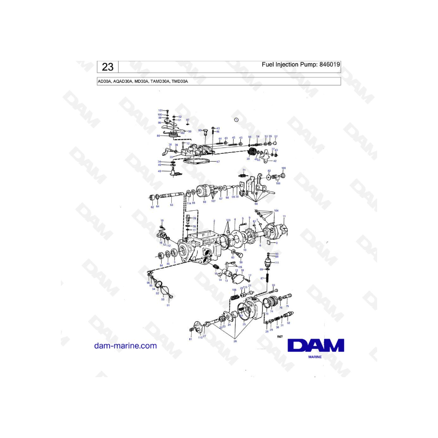 Volvo Penta AD30A / AQAD30A / MD30A / TAMD30A / TMD30A - Bomba de inyección de combustible: 846019