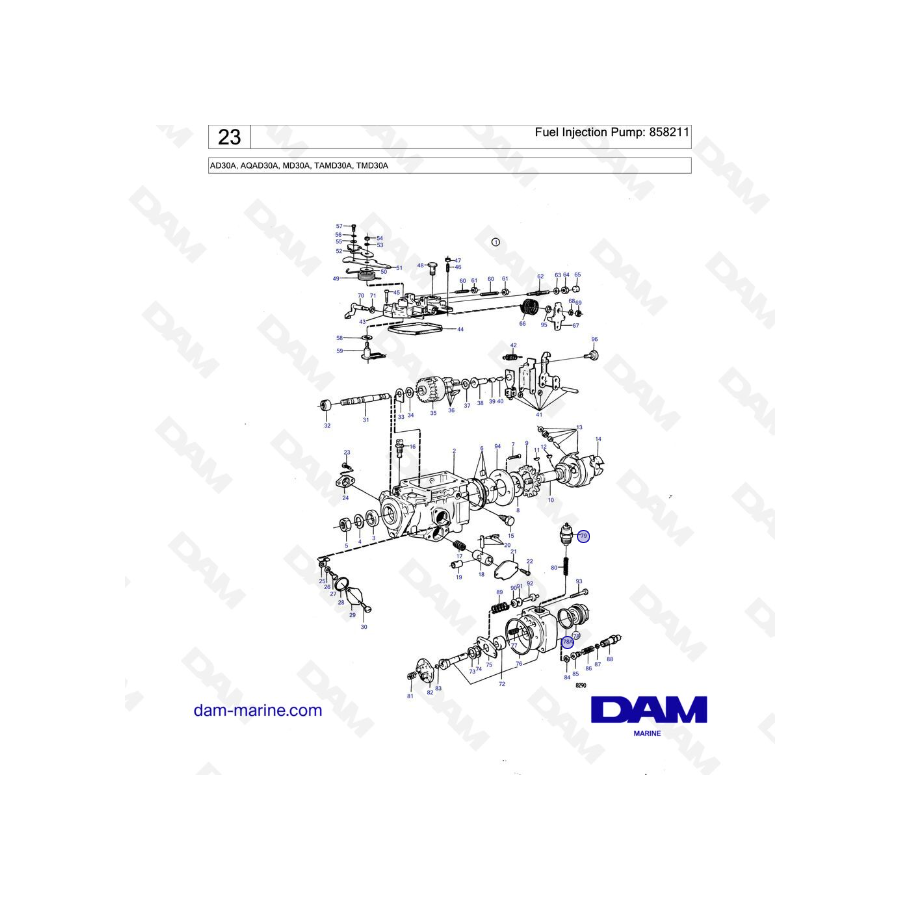 Volvo Penta AD30A / AQAD30A / MD30A / TAMD30A / TMD30A - Bomba de inyección de combustible: 858211