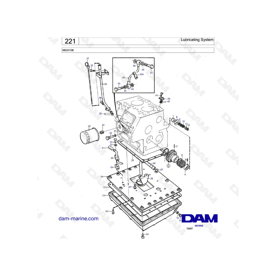 Volvo Penta MD2010B - Lubricating system