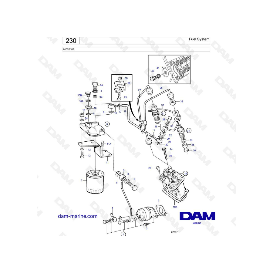 Volvo Penta MD2010B - Sistema de combustible