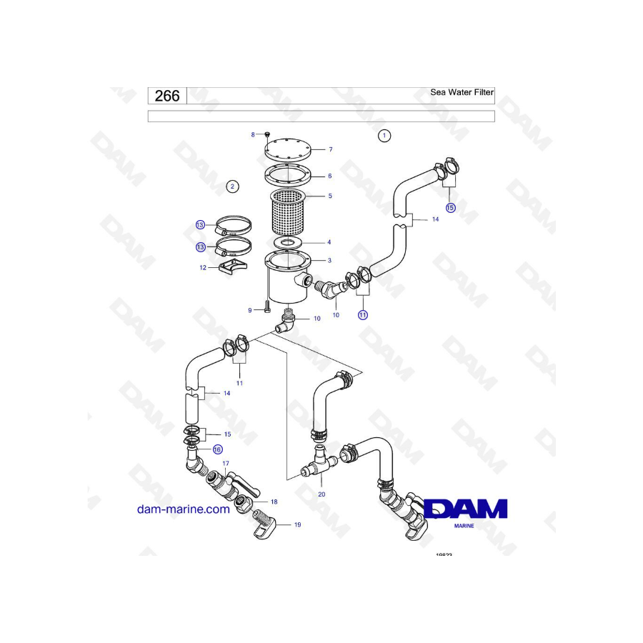 Volvo Penta MD2010 - Sea water filter