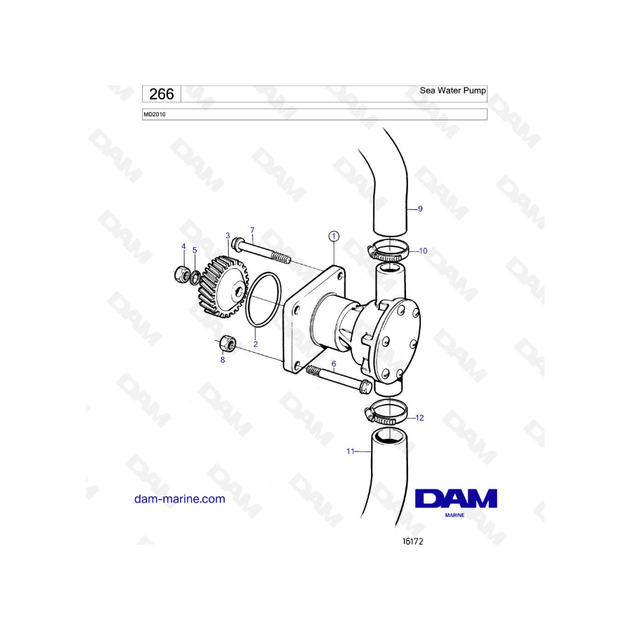 Volvo Penta MD2010 - Sea water pump