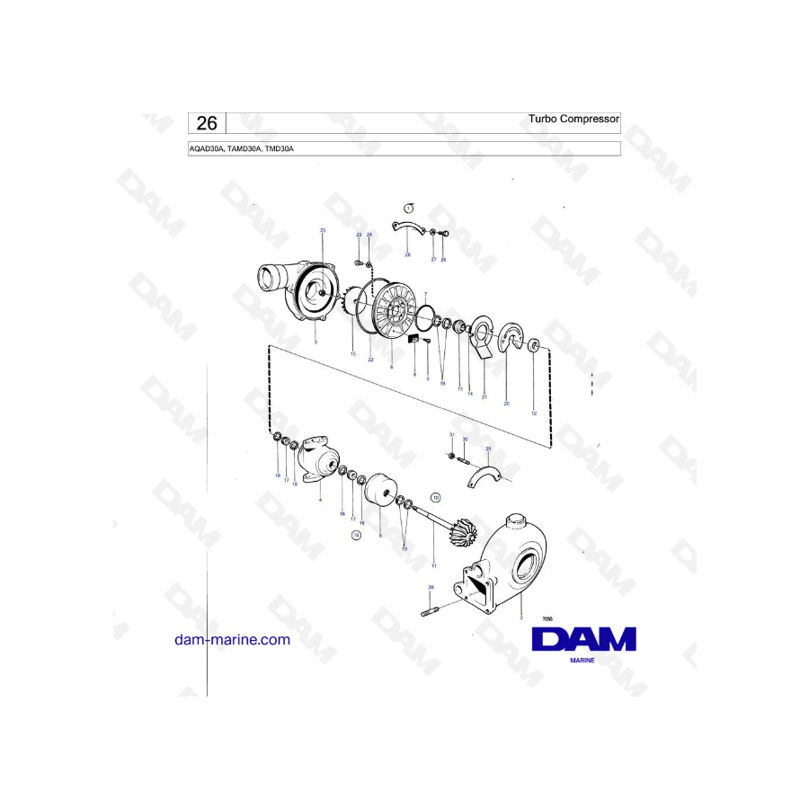 Volvo Penta AQAD30A / TAMD30A / TMD30A - Turbo Compresor