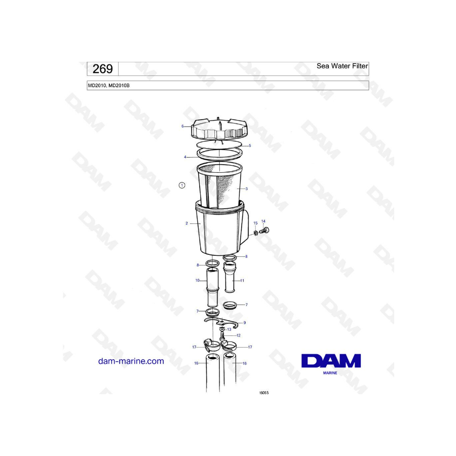 Volvo Penta MD2010 - Sea water filter