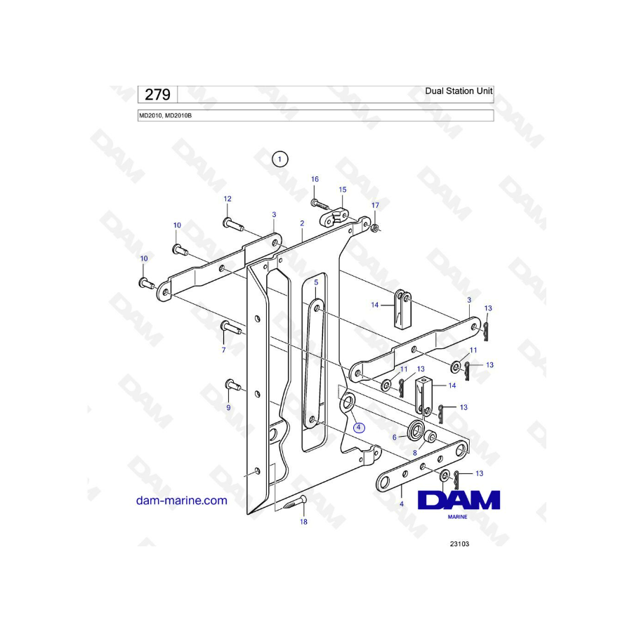 Volvo Penta MD2010 - Handle for control