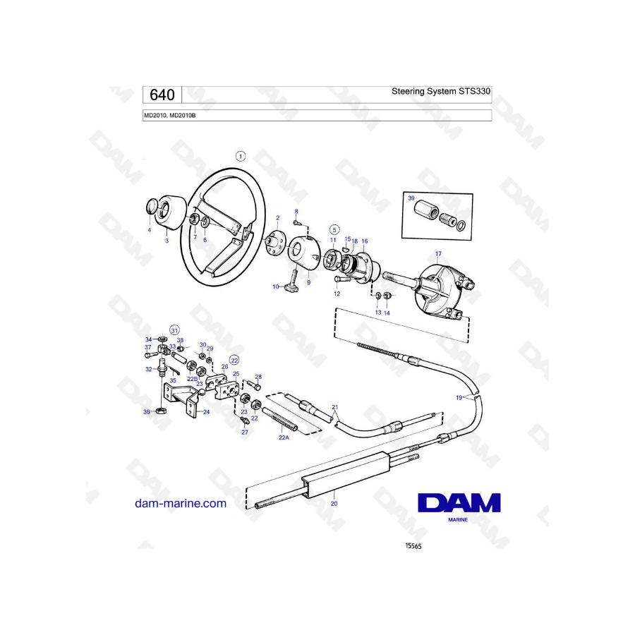 Volvo Penta MD2010 - Sistema de dirección STS330