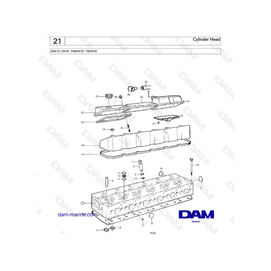 Volvo Penta AD41D / D41D/ TAMD41D / TMD41D - Culata