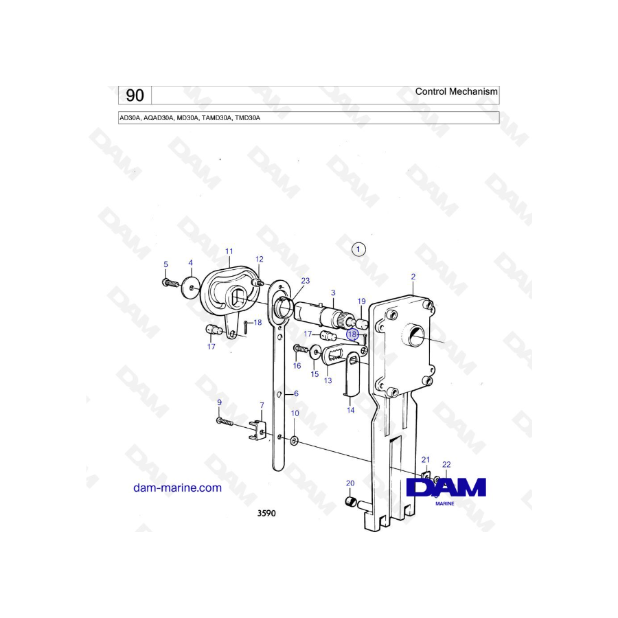 Volvo Penta AD30A / AQAD30A / MD30A / TAMD30A/ TMD30A - Control Mechanism