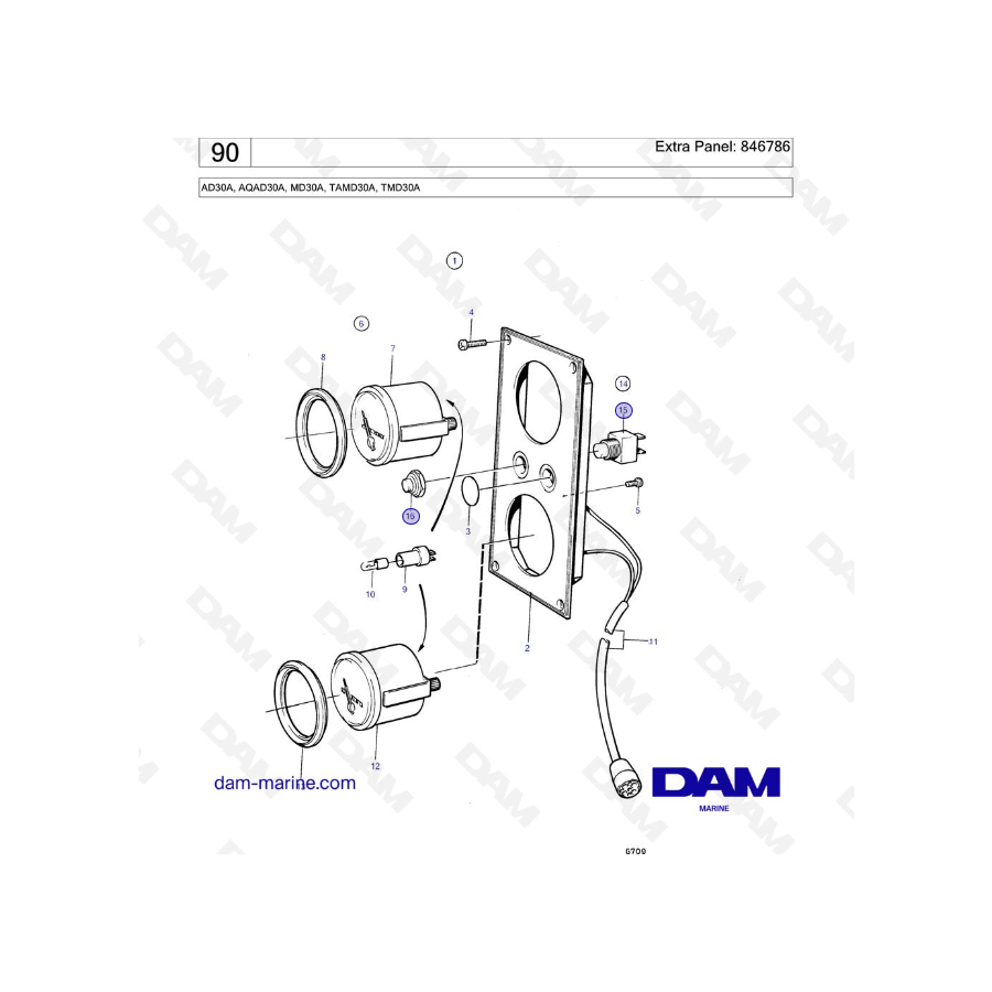 Volvo Penta AD30A / AQAD30A / MD30A / TAMD30A / TMD30A - Extra Panel: 846786