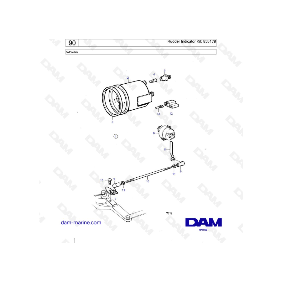 Volvo Penta AQAD30A - Rudder Indicator Kit: 853178