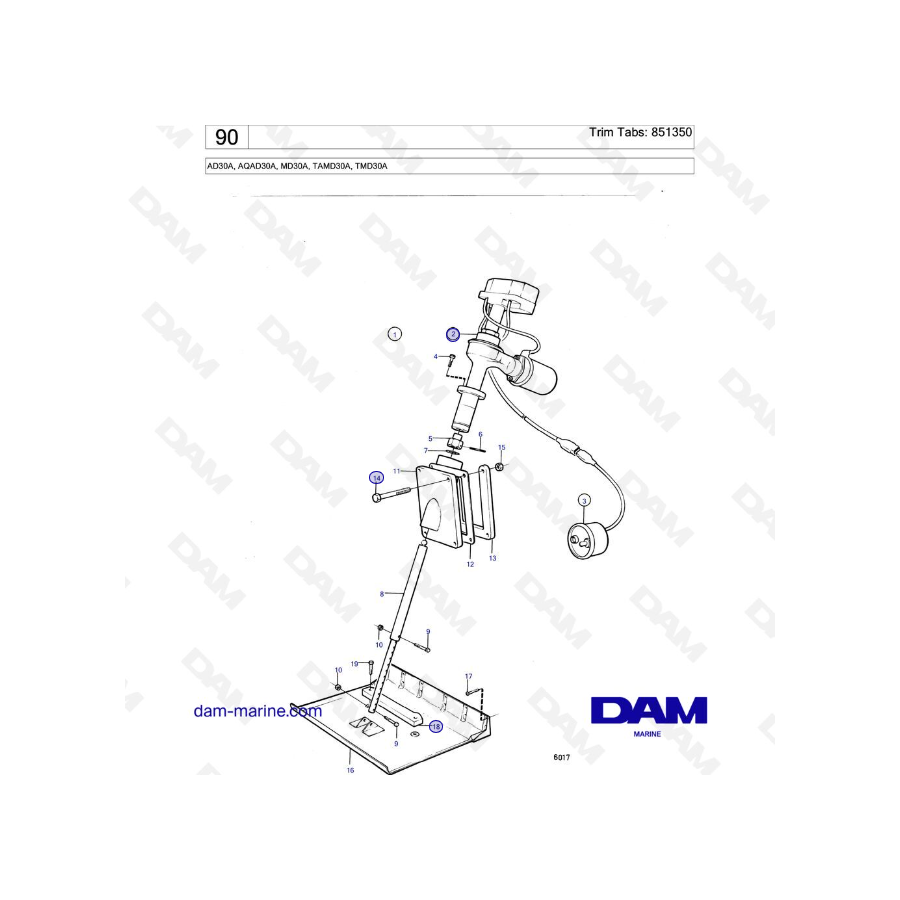 Volvo Penta AD30A / AQAD30A / MD30A / TAMD30A / TMD30A - Aletas embellecedoras: 851350