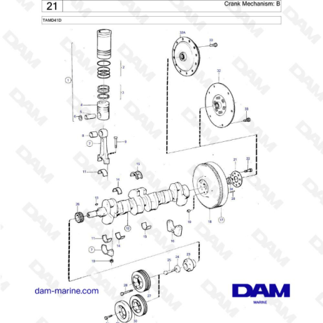 Volvo Penta TAMD41D - Crank mechanism 