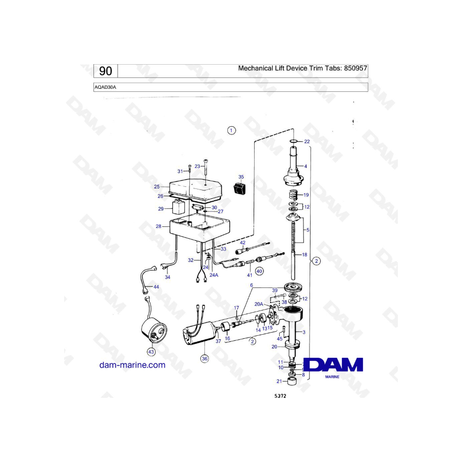 Volvo Penta AQAD30A - Mechanical Lift Device Trim Tabs: 850957