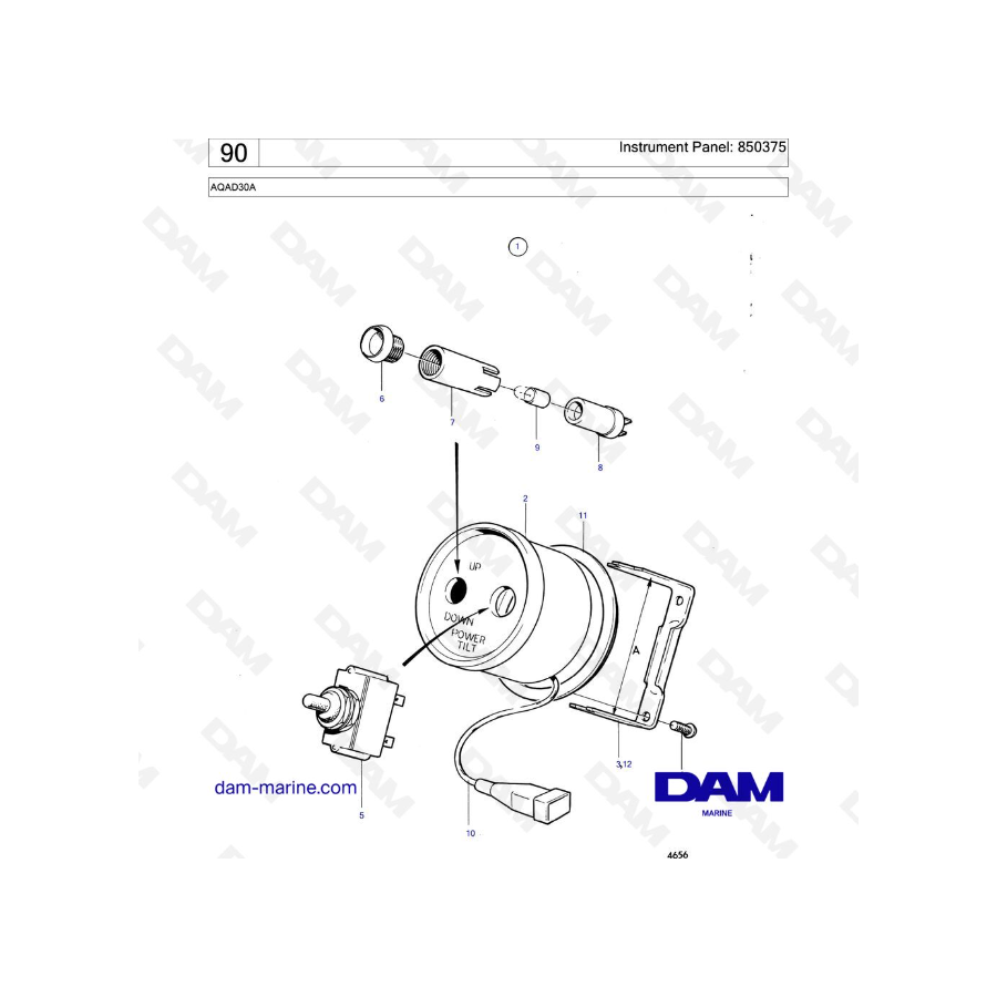 Volvo Penta AQAD30A - Panel de instrumentos: 850375