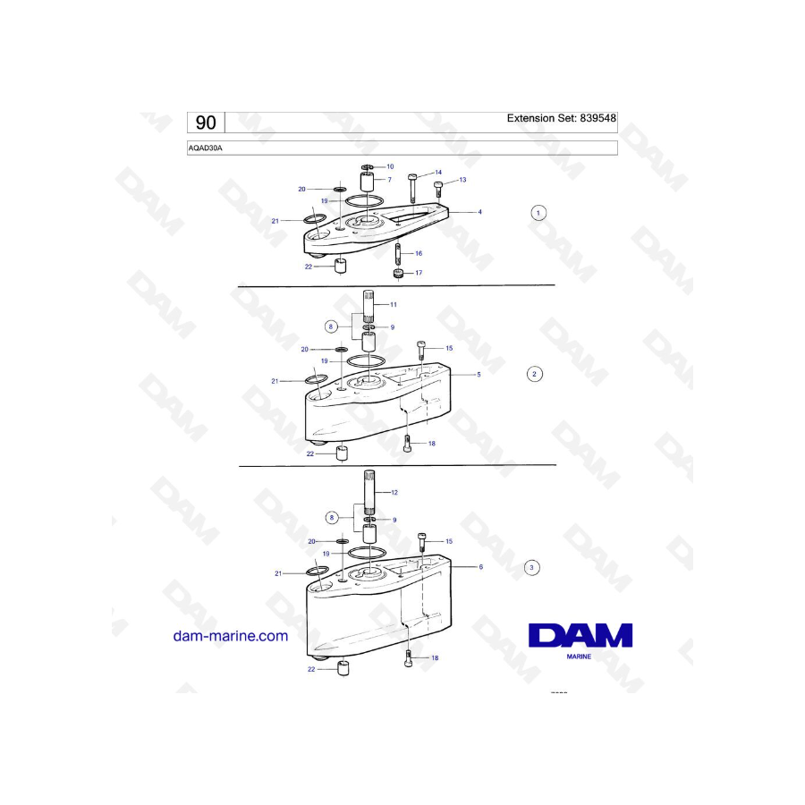 Volvo Penta AQAD30A - Extension Set: 839548