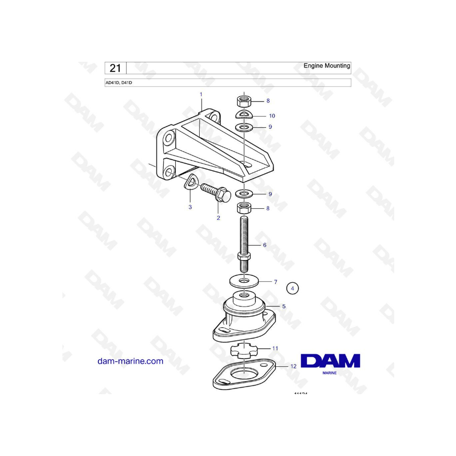 Volvo Penta AD41D / D41D - Engine mounting