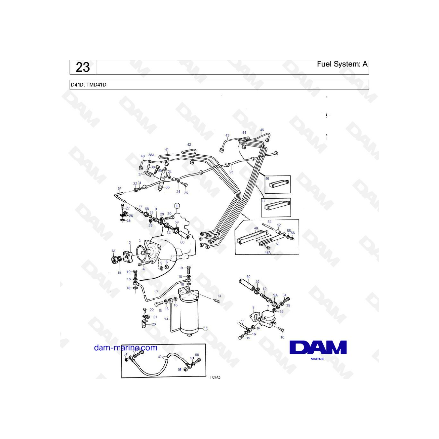 Volvo Penta D41D / TMD41D - Sistema de combustible