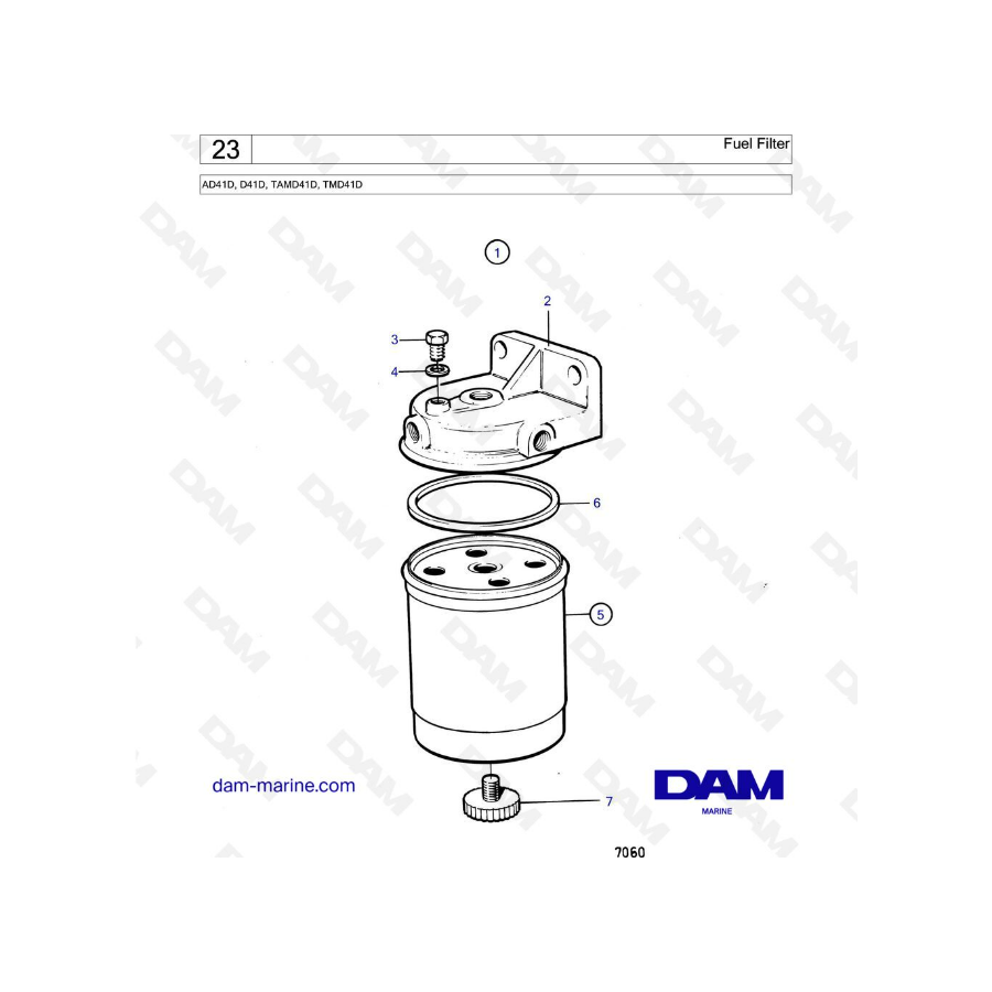 Volvo Penta AD41D / D41D / TAMD41D / TMD41D - Filtro de combustible