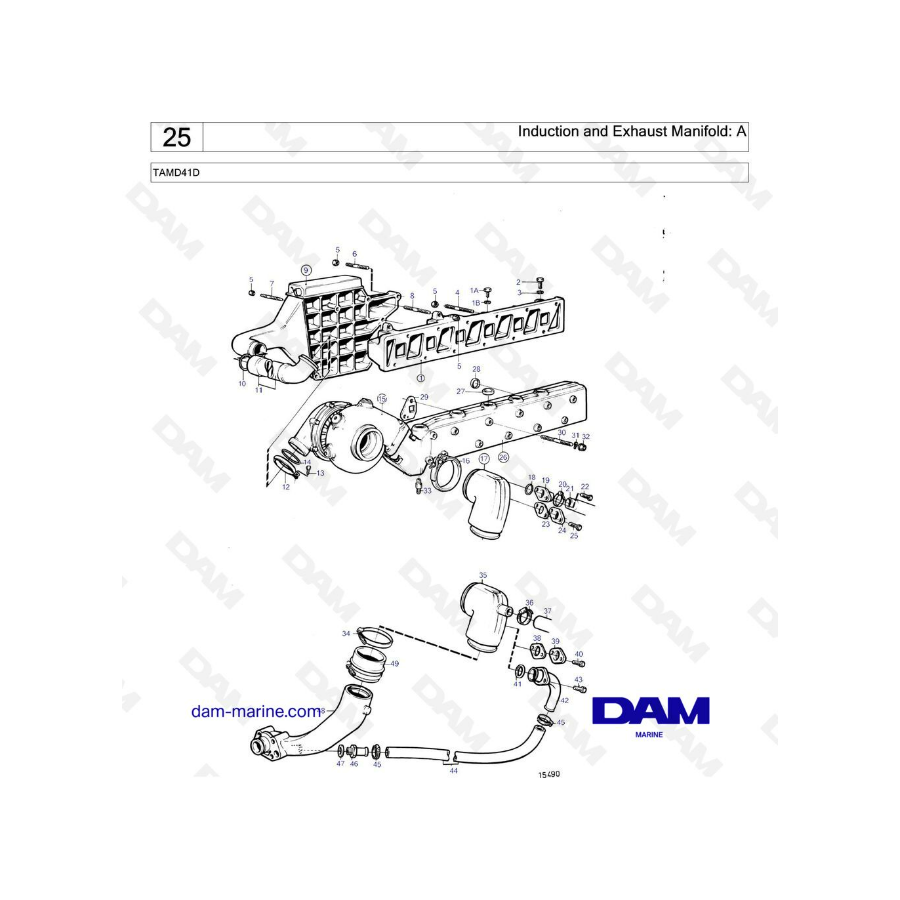 Volvo Penta TAMD41D - Induction & exhaust manifold