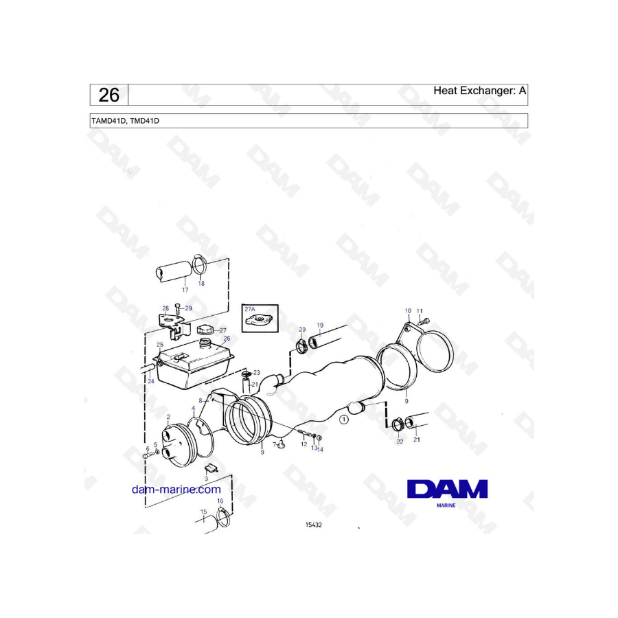 Volvo Penta TAMD41D / TMD41D - Heat exchanger : A