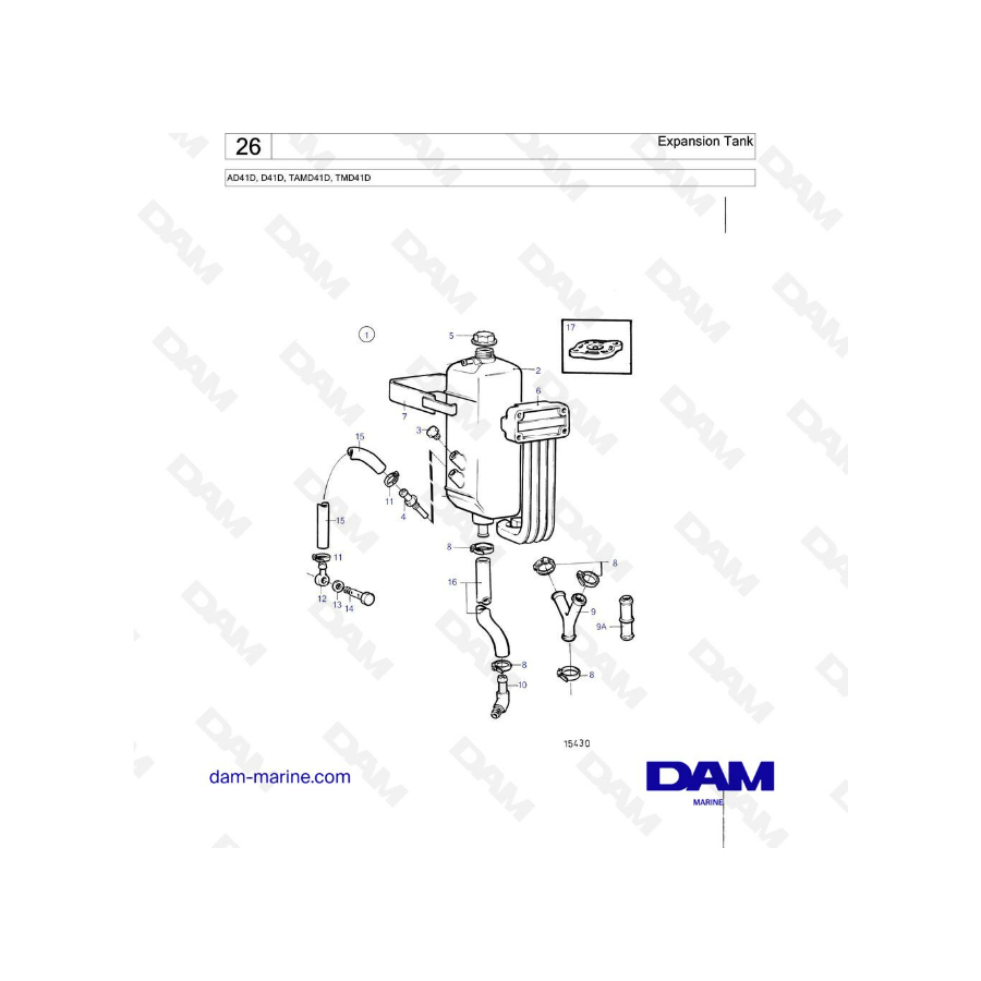 Volvo Penta AD41D / D41D / TAMD41D / TMD41D - Depósito de expansión