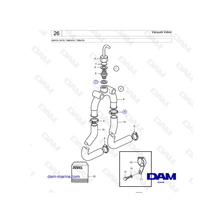 Volvo Penta AD41D / D41D / TAMD41D / TMD41D -  Vaccum valve