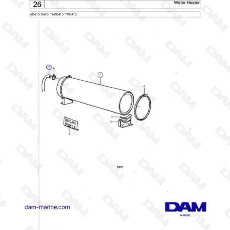  Volvo Penta AD41D / D41D / TAMD41D / TMD41D - Calentador de agua