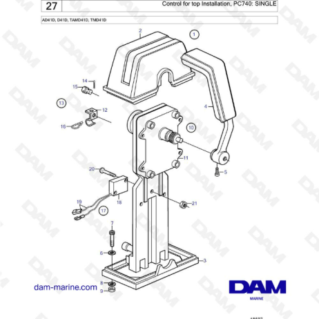  Volvo Penta AD41D / D41D / TAMD41D / TMD41D - Control for top installation 