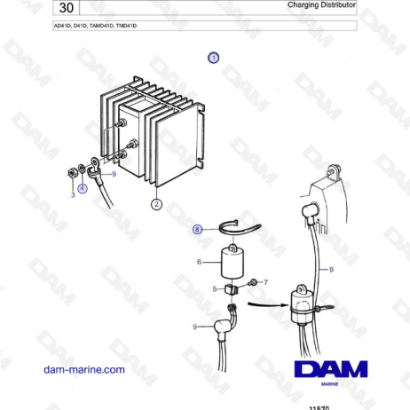  Volvo Penta AD41D / D41D / TAMD41D / TMD41D - Charging distributor 