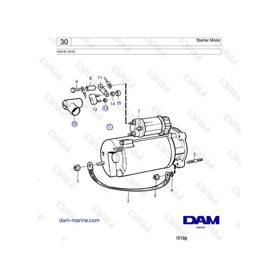 Volvo Penta AD41D / D41D - Motor de arranque