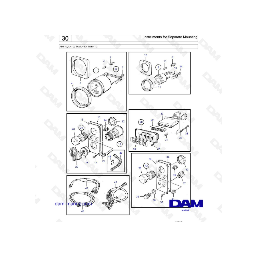 Volvo Penta AD41D / D41D / TAMD41D / TMD41D - Instrumentos para montaje separado