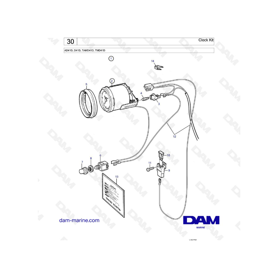 Volvo Penta AD41D / D41D / TAMD41D / TMD41D - Clock kit