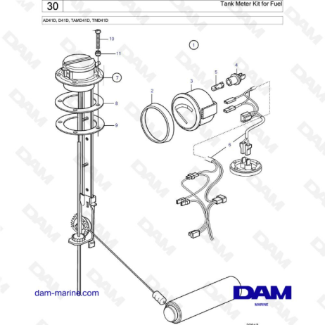  Volvo Penta AD41D / D41D / TAMD41D / TMD41D - Kit medidor de tanque de combustible