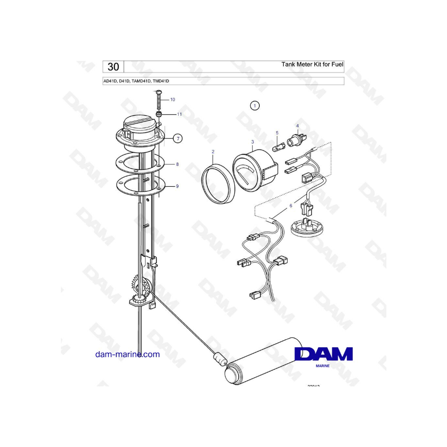  Volvo Penta AD41D / D41D / TAMD41D / TMD41D - Kit medidor de tanque de combustible