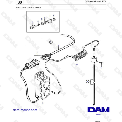  Volvo Penta AD41D / D41D / TAMD41D / TMD41D - Protector de nivel de aceite