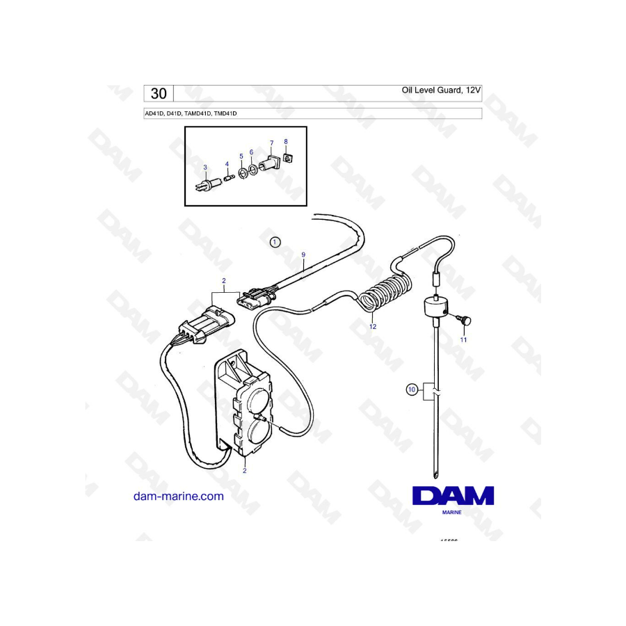 Volvo Penta AD41D / D41D / TAMD41D / TMD41D - Oil level guard